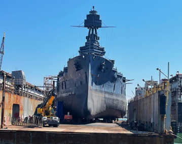 Battleship Texas on Dry Dock